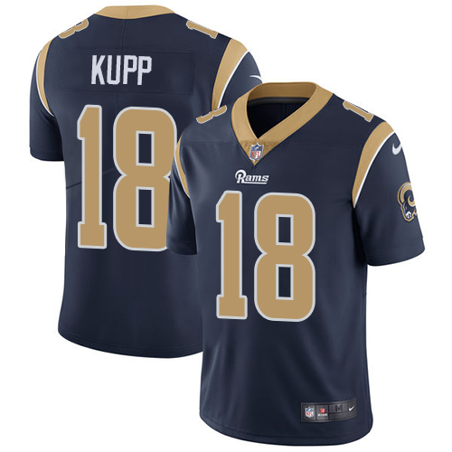 Nike Rams #18 Cooper Kupp Navy Blue Team Color Youth Stitched NFL Vapor Untouchable Limited Jersey